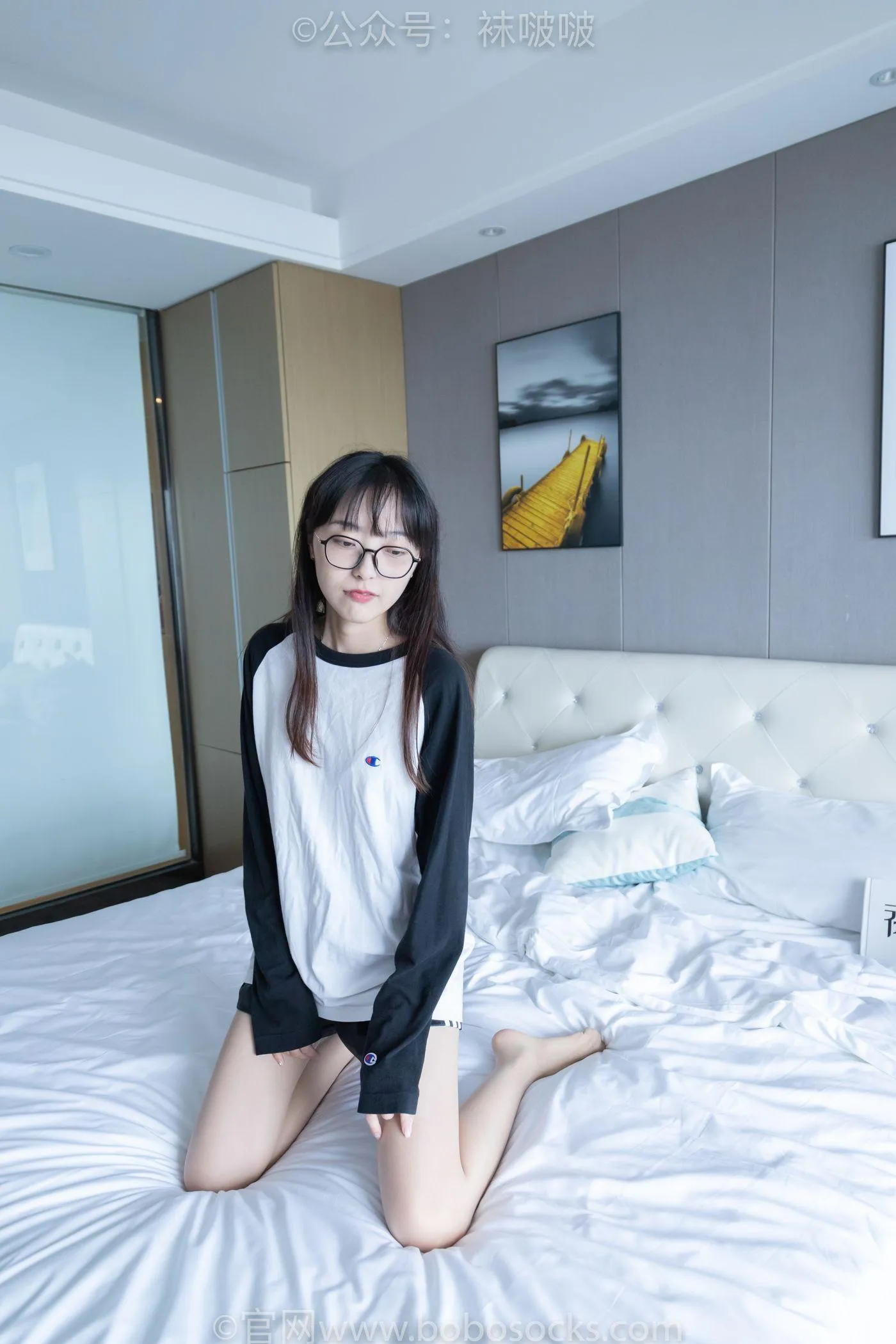 [BoBoSocks袜啵啵]NO.015 稚予-阿迪板鞋、白色短棉袜、肉丝 [135P]插图2